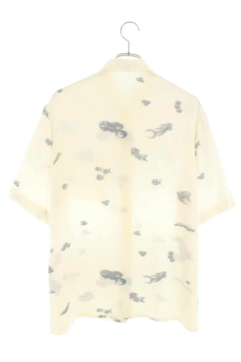 DIOR Silk Blend Print S/S Shirt White Size XXL