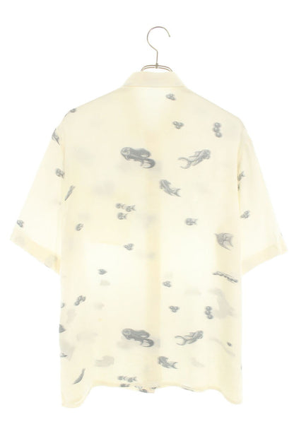 DIOR Silk Blend Print S/S Shirt White Size XXL