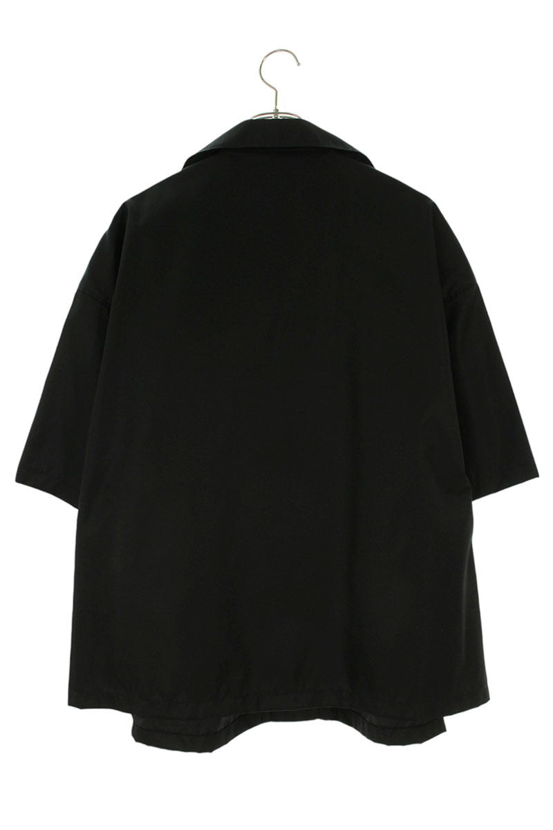 PRADA Re-Nylon Logo Plate S/S Shirt Black Size XXL
