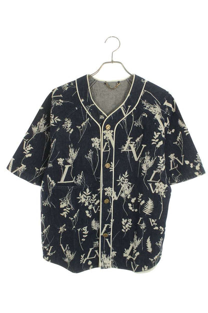 LOUISVUITTON 20AW LV Leaf Denim Baseball SS Shirt Size M