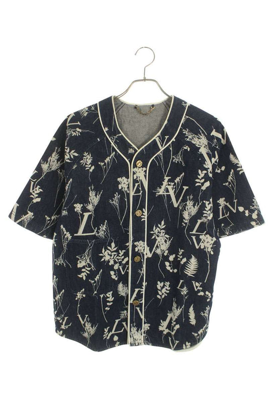 LOUISVUITTON 20AW LV Leaf Denim Baseball SS Shirt Size M