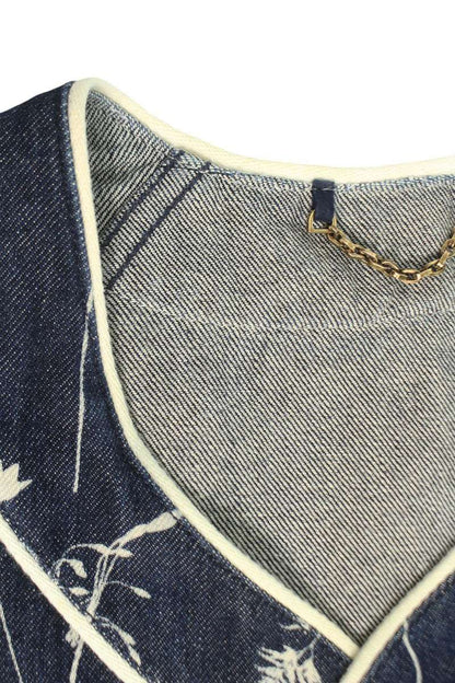 LOUISVUITTON 20AW LV Leaf Denim Baseball SS Shirt Size M