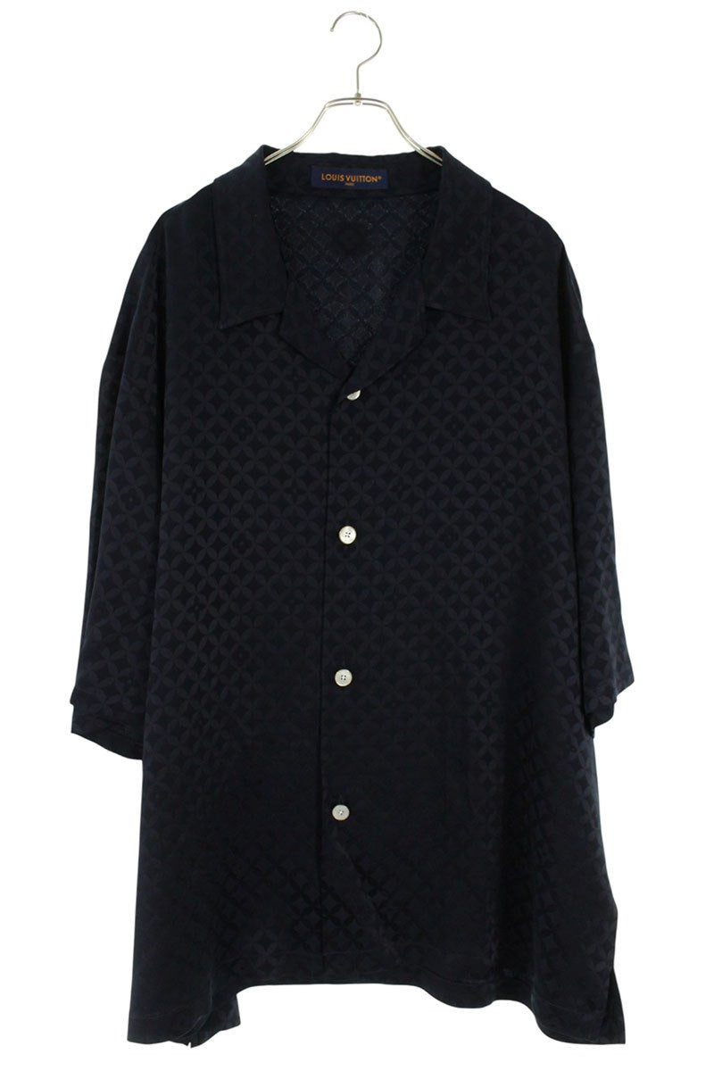 LOUISVUITTON 25AW Monogram Jacquard Shirt Navy Rayon Size 6L