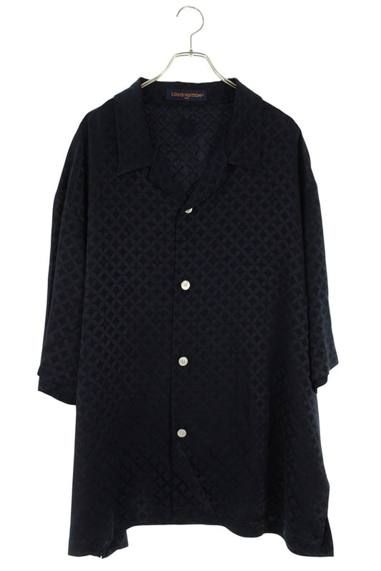 LOUISVUITTON 25AW Monogram Jacquard Shirt Navy Rayon Size 6L