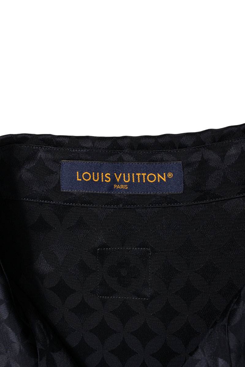 LOUISVUITTON 25AW Monogram Jacquard Shirt Navy Rayon Size 6L