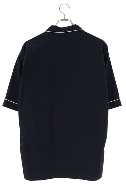 PRADA Open Collar Cotton S/S Shirt Navy Size L