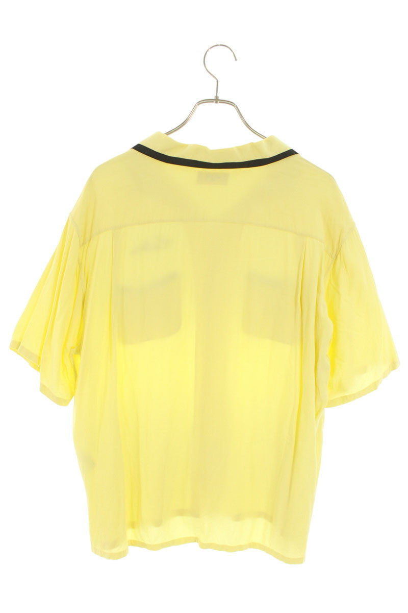 CELINE Rayon Logo Embroidered Bowling S/S Shirt Size S