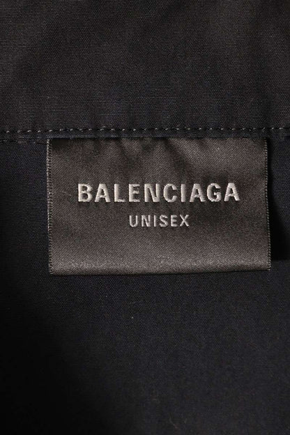 Balenciaga Logo Embroidered Distressed Short Sleeve Shirt Black Size XXS