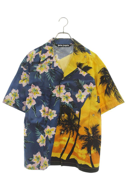 Palm Angels PaxVlbq Hawaiian Mix Shirt Yellow x Blue Size 48
