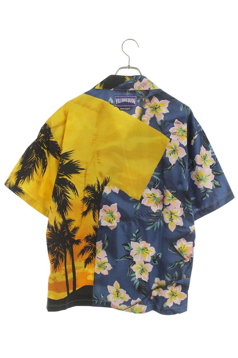 Palm Angels PaxVlbq Hawaiian Mix Shirt Yellow x Blue Size 48