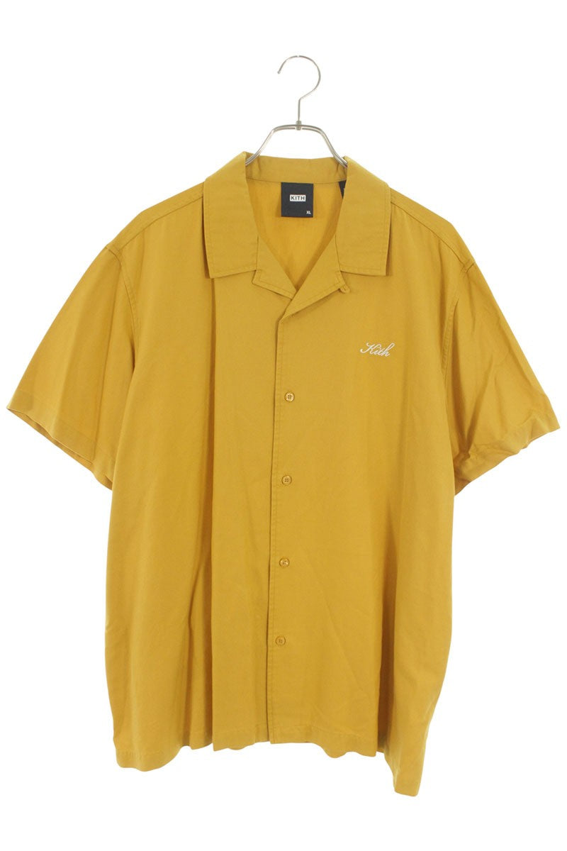 KITH Silk Cotton Blend Logo Embroidered S/S Shirt Size XL