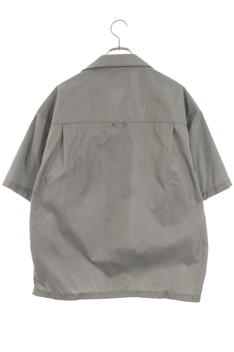 PRADA Triangle Plate Re-Nylon S/S Shirt Gray Size S