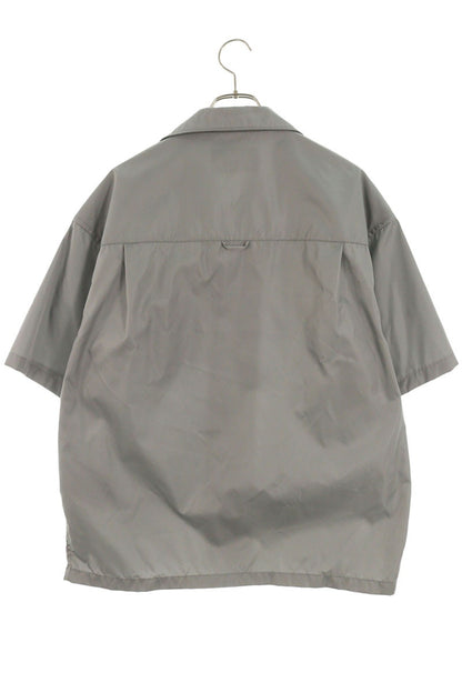 PRADA Triangle Plate Re-Nylon S/S Shirt Gray Size S