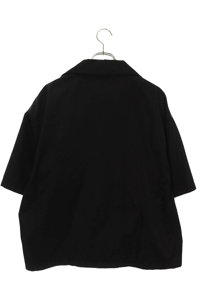 PRADA Re-Nylon Triangle Plate S/S Shirt Black Size M
