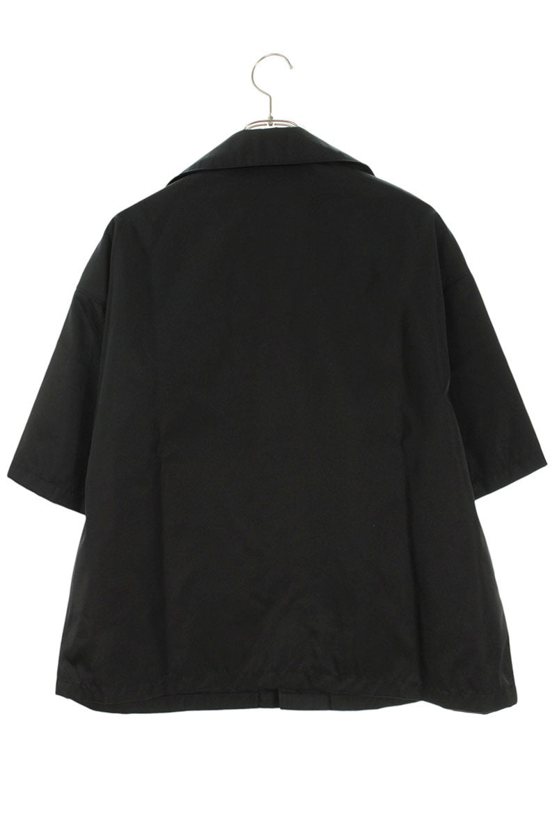 PRADA SS26 Re-Nylon Triangle Plate S/S Shirt Black Size S