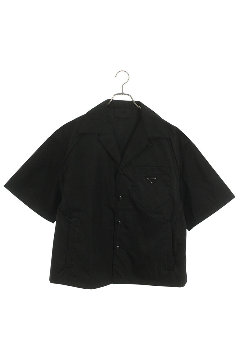 PRADA 26SS Re-Nylon Triangle Plate S/S Shirt Black Size M