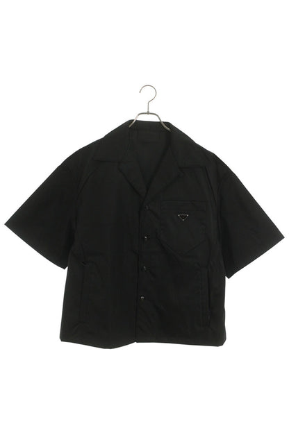 PRADA 26SS Re-Nylon Triangle Plate S/S Shirt Black Size M