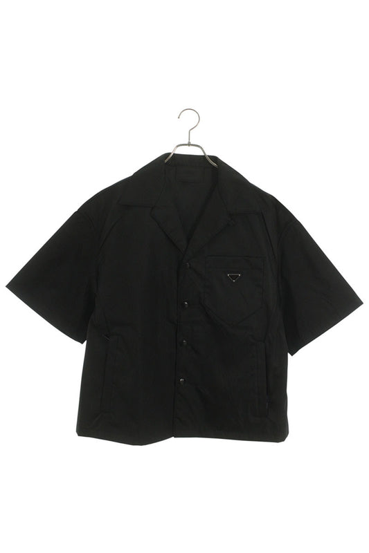 PRADA 26SS Re-Nylon Triangle Plate S/S Shirt Black Size M