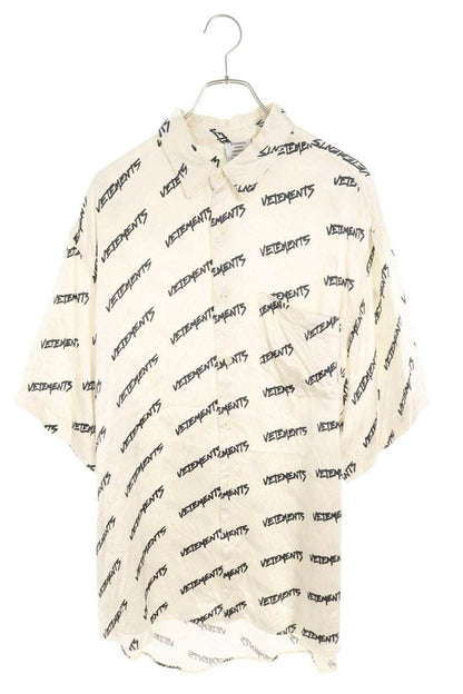 Vetements All-Over Print Short Sleeve Shirt White x Black Size S