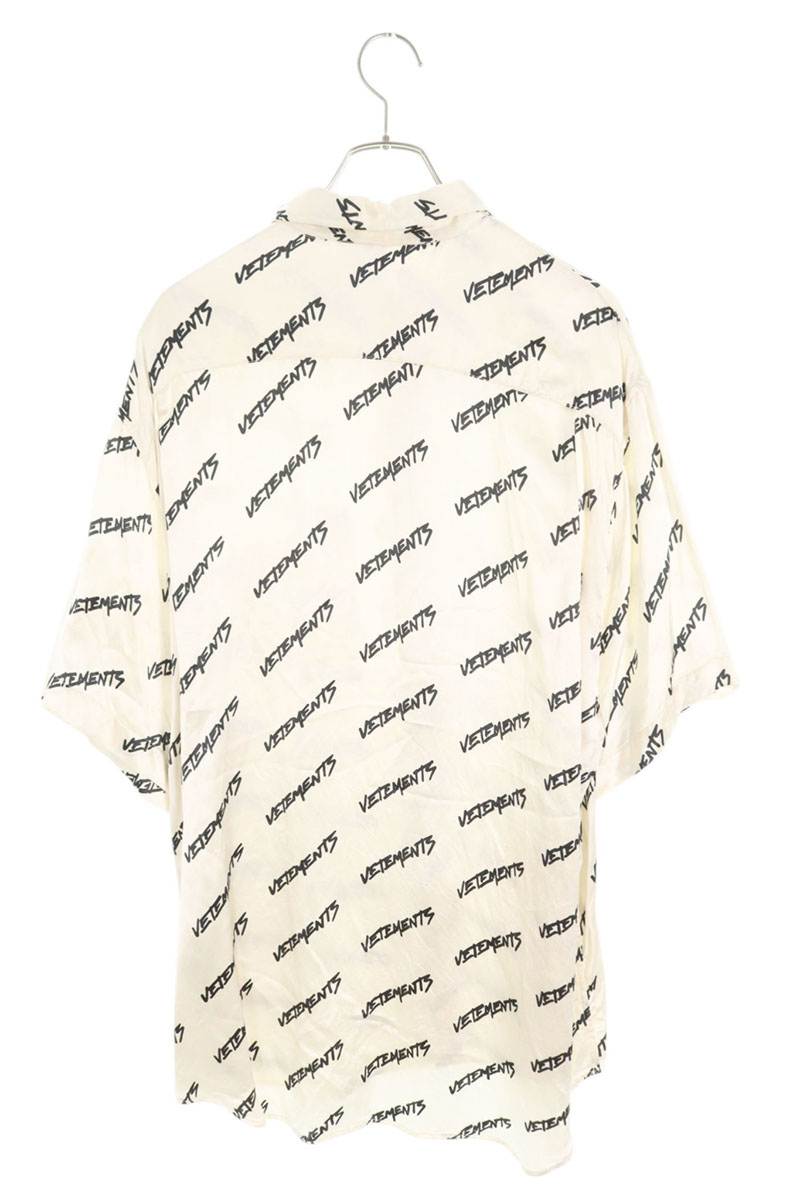 Vetements All-Over Print Short Sleeve Shirt White x Black Size S