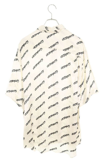 Vetements All-Over Print Short Sleeve Shirt White x Black Size S