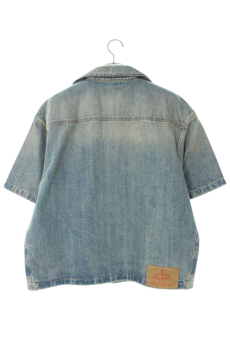 PRADA Bleach Denim S/S Shirt Blue Size M