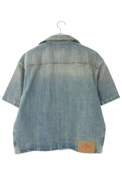 PRADA Bleach Denim S/S Shirt Blue Size M