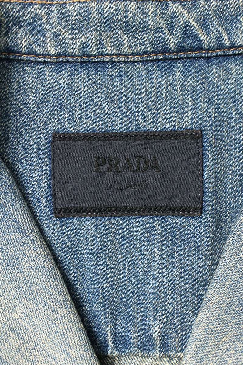PRADA Bleach Denim S/S Shirt Blue Size M