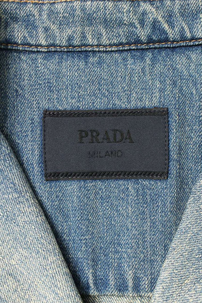 PRADA Bleach Denim S/S Shirt Blue Size M