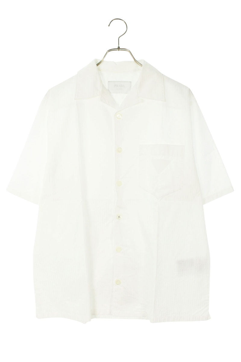 Prada Stripe Triangle Patch S/S Cotton Shirt Size S