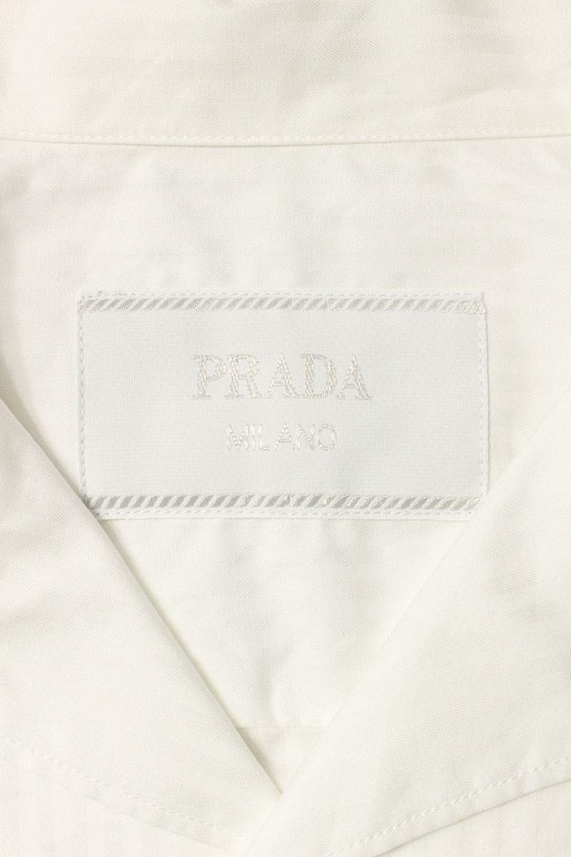 Prada Stripe Triangle Patch S/S Cotton Shirt Size S