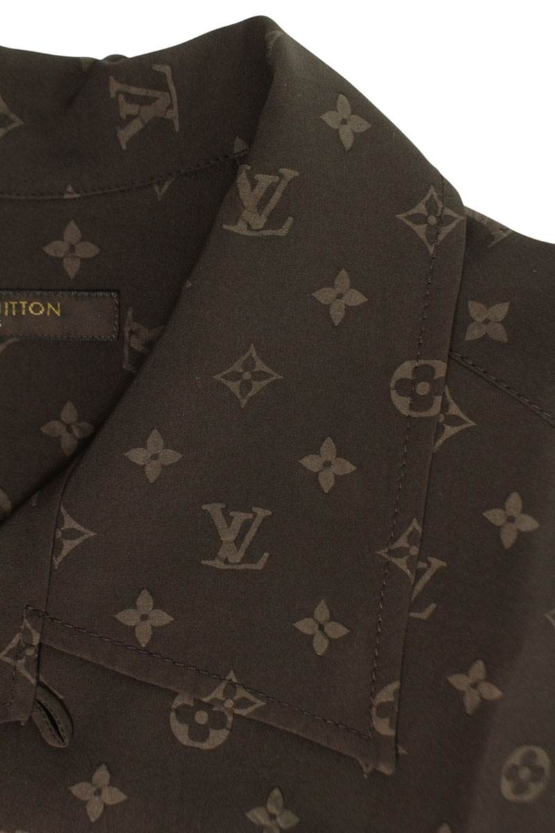 Louis Vuitton 06SS All-Over Print Silk Short Sleeve Shirt Brown Size 38