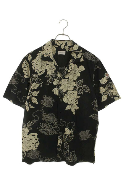 Moncler Print Short Sleeve Shirt Black x White Size M