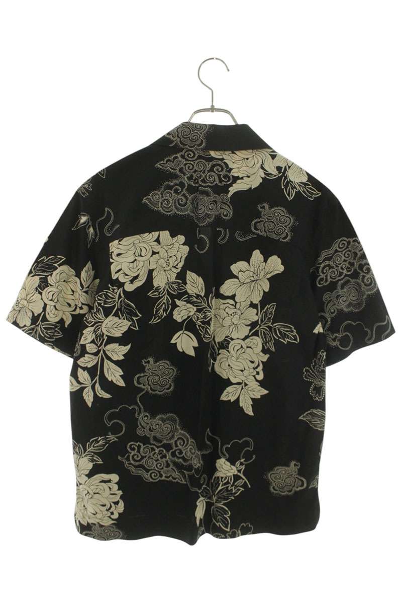Moncler Print Short Sleeve Shirt Black x White Size M