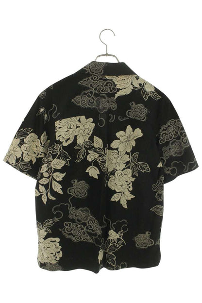 Moncler Print Short Sleeve Shirt Black x White Size M