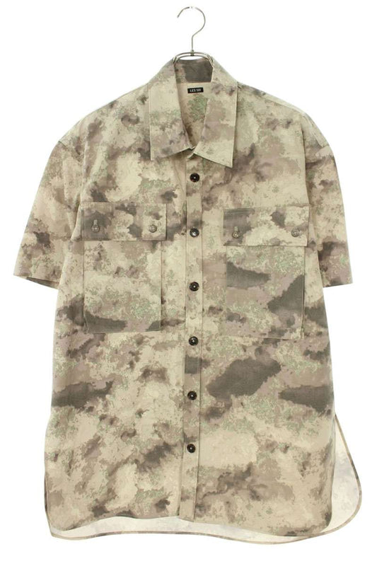 LES SIX Camo Print Cotton S/S Shirt Size XS
