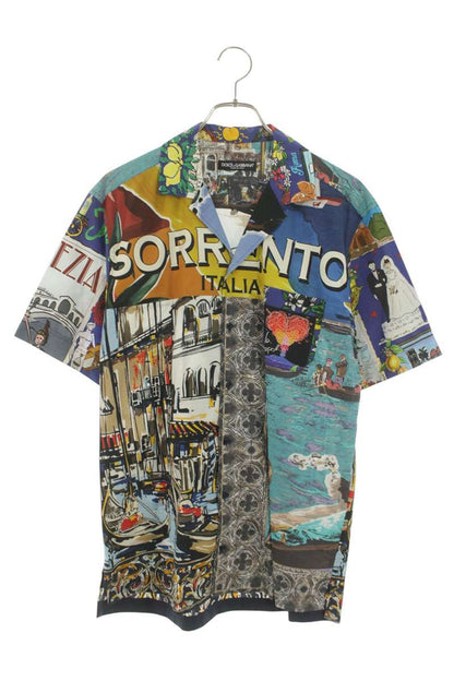 DOLCE & GABBANA All-Over Print Open Collar Shirt Size XXL