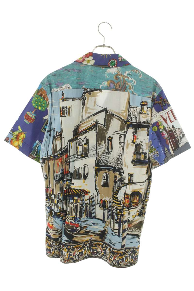 DOLCE & GABBANA All-Over Print Open Collar Shirt Size XXL