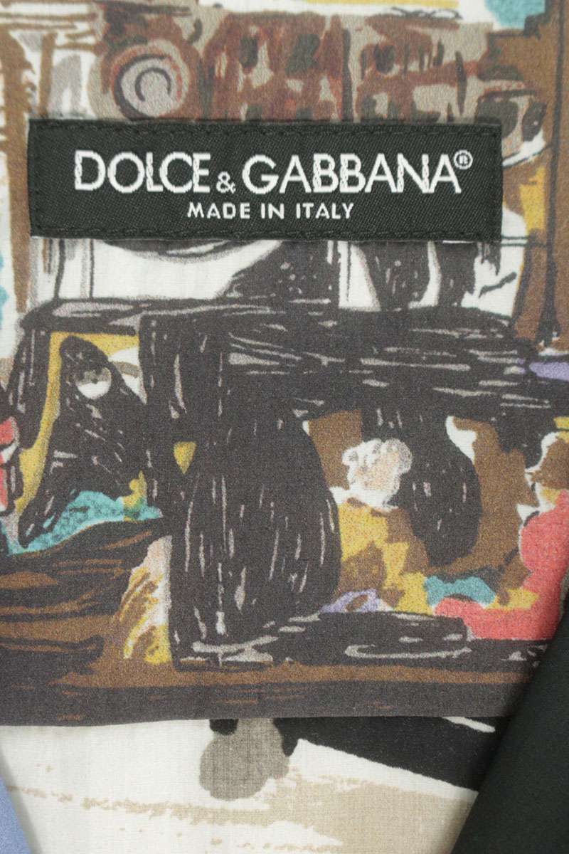 DOLCE & GABBANA All-Over Print Open Collar Shirt Size XXL