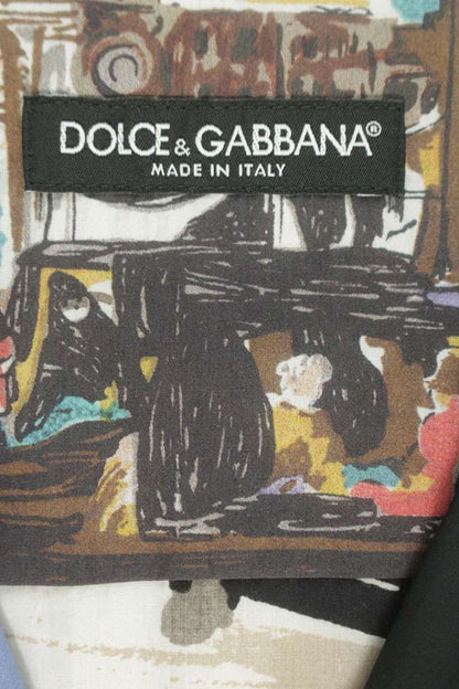 DOLCE & GABBANA All-Over Print Open Collar Shirt Size XXL