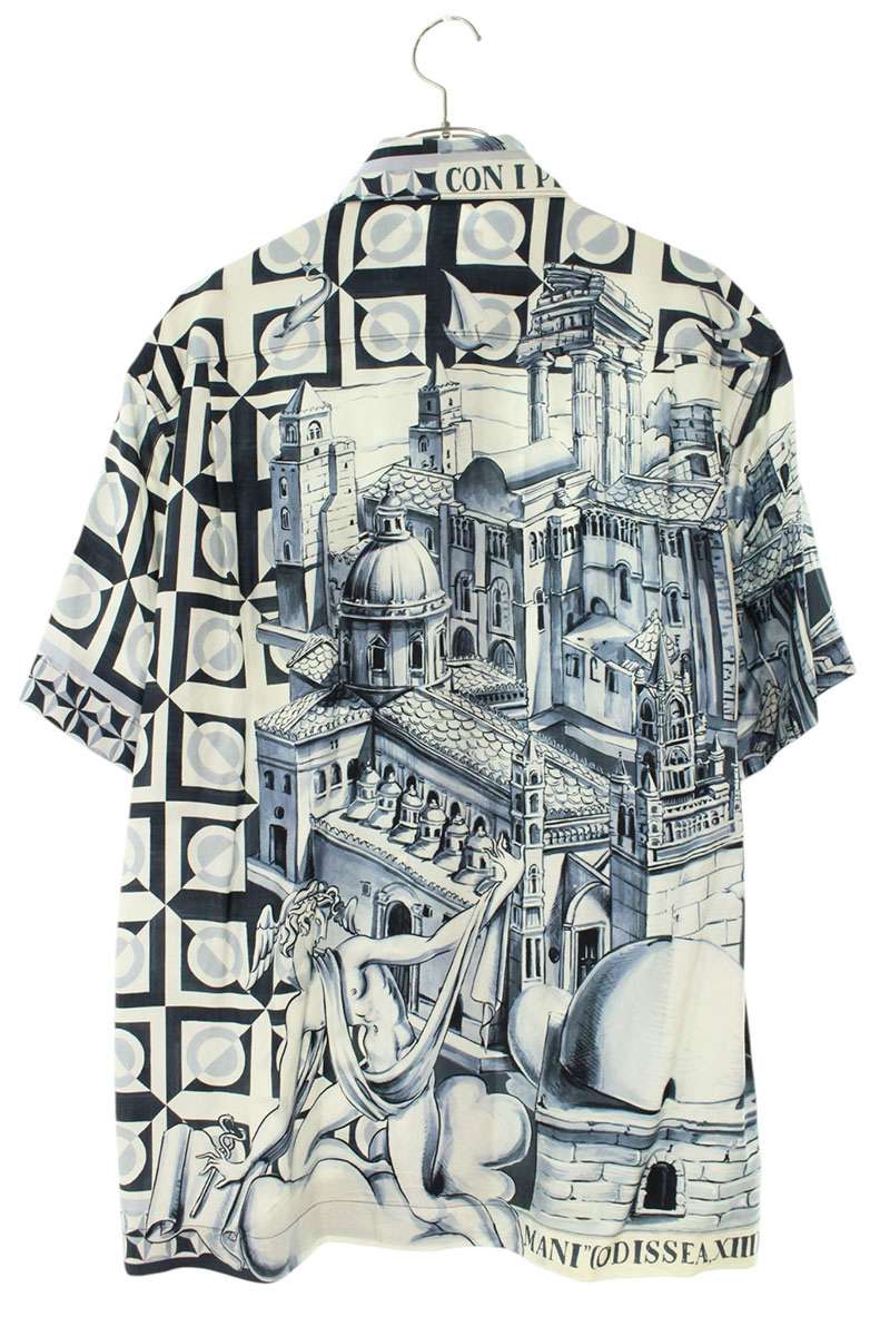 DOLCE & GABBANA All-Over Print Silk S/S Shirt Size XXL