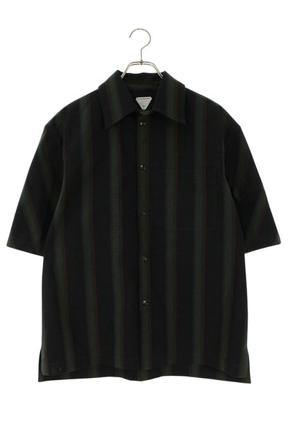 Bottega Veneta Striped Short Sleeve Shirt Green x Black Size S