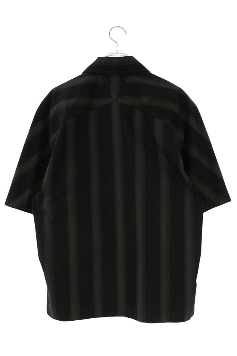 Bottega Veneta Striped Short Sleeve Shirt Green x Black Size S