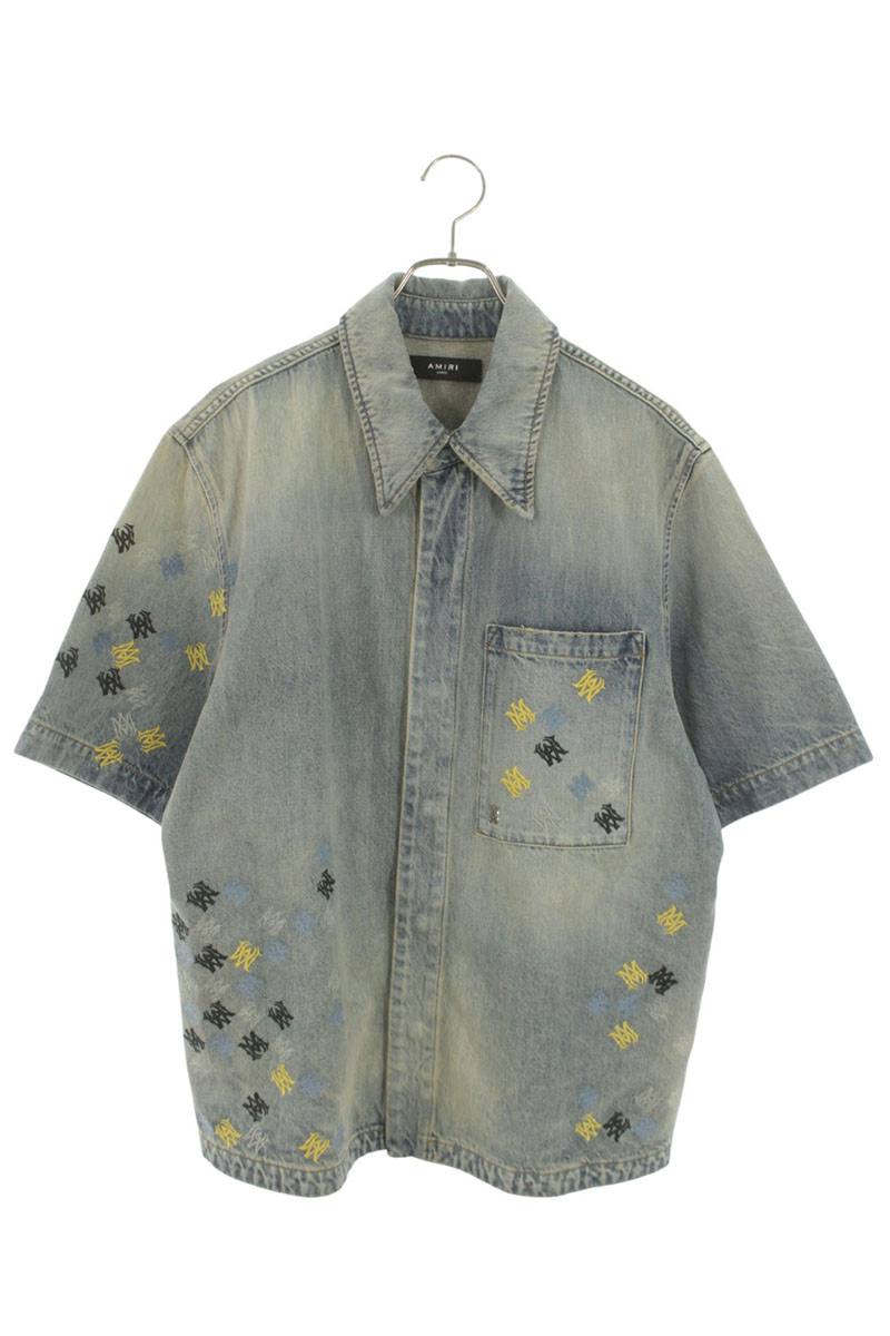 AMIRI Distressed MA Quad Embroidered S/S Shirt Size XXS