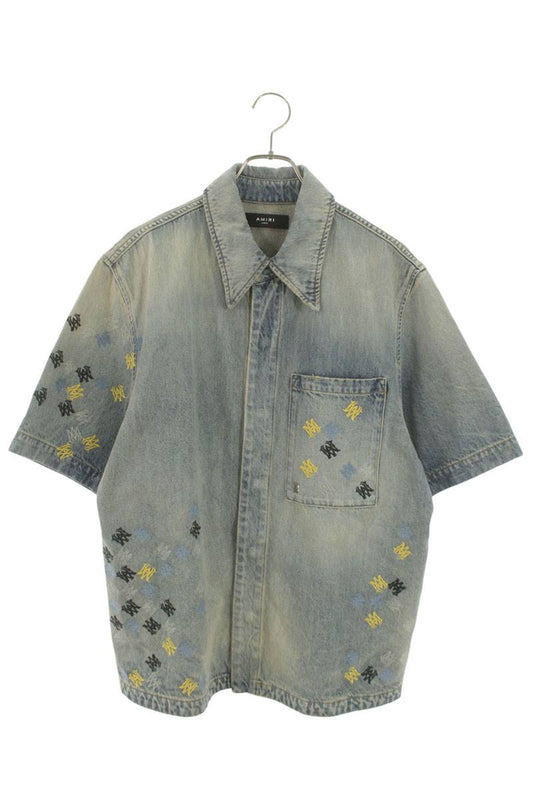 AMIRI Distressed MA Quad Embroidered S/S Shirt Size XXS
