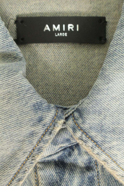 AMIRI Distressed MA Quad Embroidered S/S Shirt Size XXS