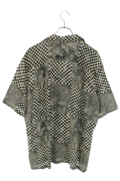 CELINE Check Pattern Rayon Hawaiian S/S Shirt Size XXS