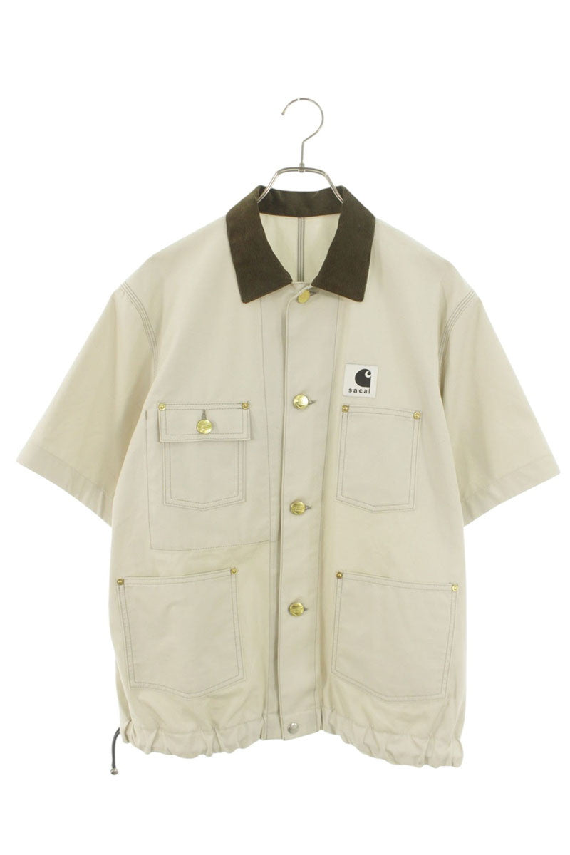 Sacai x Carhartt 26SS Corduroy Collar SS Shirt Beige Size S