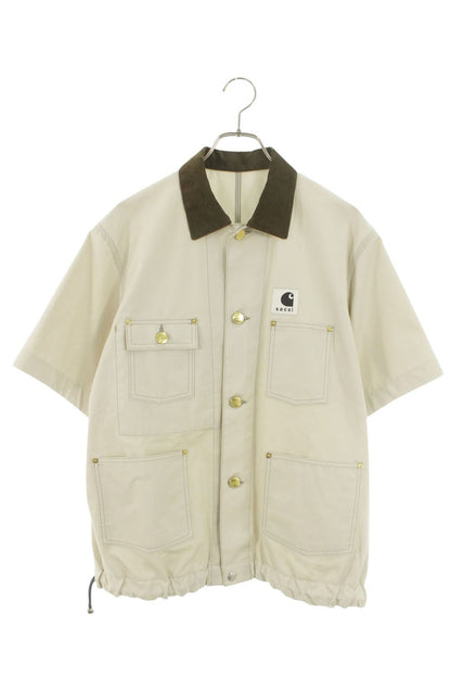 Sacai x Carhartt 26SS Corduroy Collar SS Shirt Beige Size S