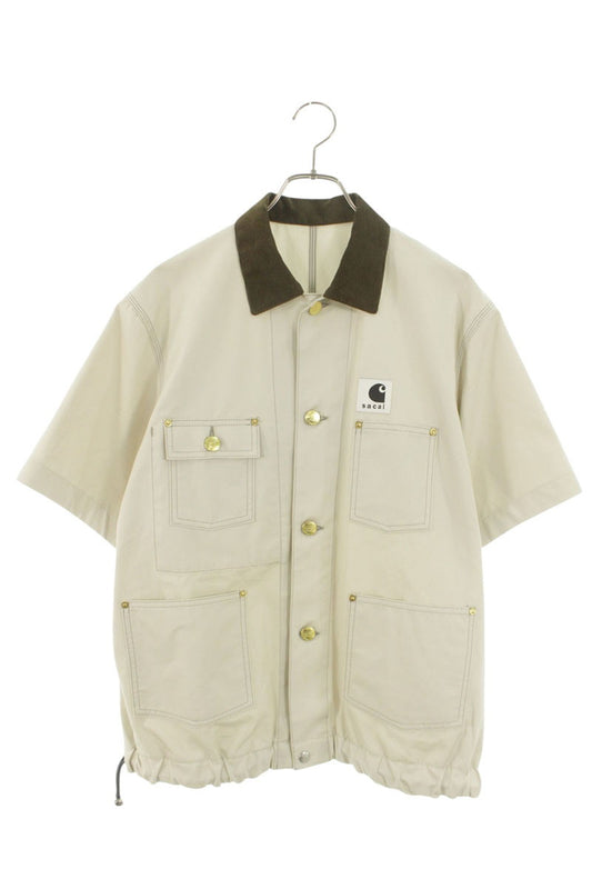 Sacai x Carhartt 26SS Corduroy Collar SS Shirt Beige Size S